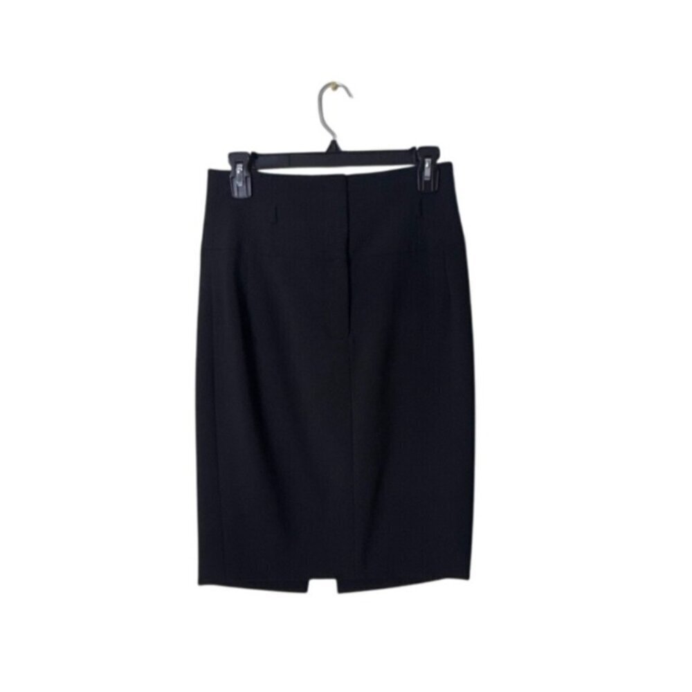 LAUNDRY By SHELLI SEGAL Black Pencil Skirt With Back Slit Size 4 Professional Ca